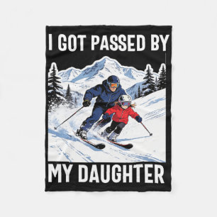 Got Ped By My Daughter Funny Skiing Ski Husnd Dad Fleece Blanket