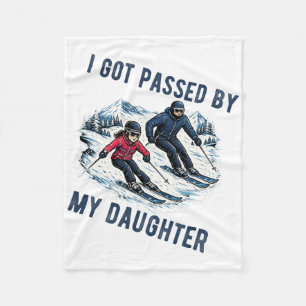Got Ped By My Daughter Funny Skiing Ski Husnd Dad Fleece Blanket