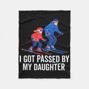 Got Ped By My Daughter Funny Skiing Ski Husnd Dad Fleece Blanket