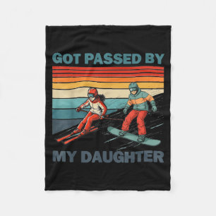 Got Ped By My Daughter Funny Skiing Snowboarding Fleece Blanket