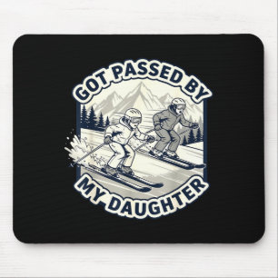 Got Ped By My Daughter Skiing Dad Winter Humor Pre Mouse Mat