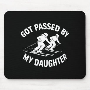 Got Ped By My Daughter Skiing, Retro Dad Skiers  Mouse Mat