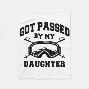 Got Ped By My Daughter Vintage Typography Skiing L Fleece Blanket