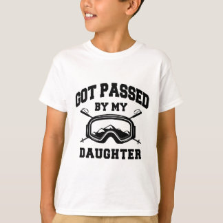 Got Ped By My Daughter Vintage Typography Skiing L T-Shirt