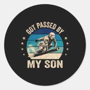 Got Ped By My Son Father Funny Family Ski Snow Ski Classic Round Sticker