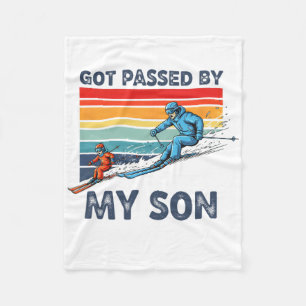 Got Ped By My Son Funny Snow Skiing Family Fleece Blanket