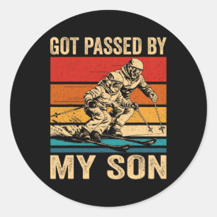 Got Ped By My Son Funny Snow Skiing Family Ski Tri Classic Round Sticker