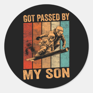 Got Ped By My Son Funny Snow Skiing Family Ski Vin Classic Round Sticker