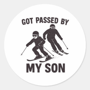Got Ped By My Son Skiing Family Winter Sports Fun Classic Round Sticker