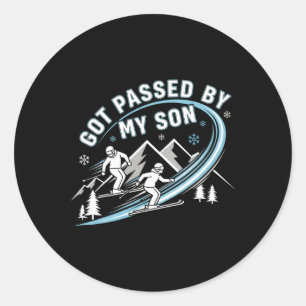 Got Ped By My Son Skiing Family Winter Sports Fun  Classic Round Sticker