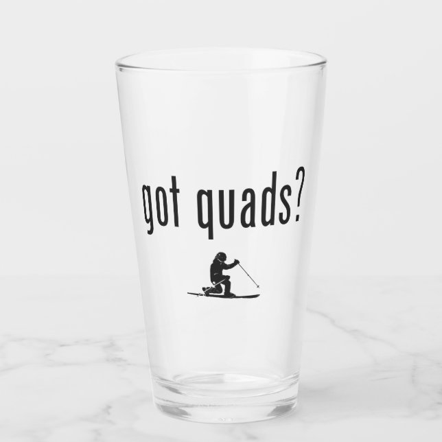 Got Quads Telemark Skiing Glass (Front)