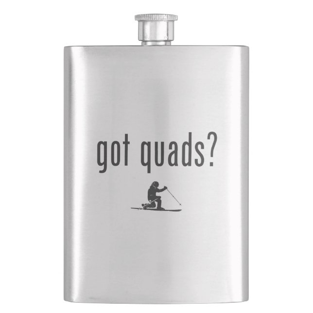 Got Quads Telemark Skiing Hip Flask (Front)