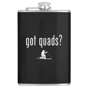 Got Quads Telemark Skiing Hip Flask
