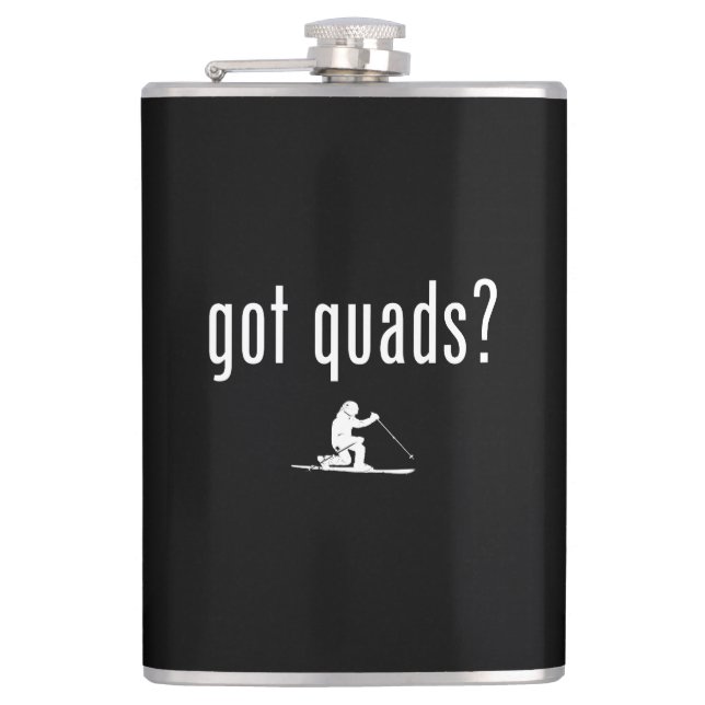 Got Quads Telemark Skiing Hip Flask (Front)