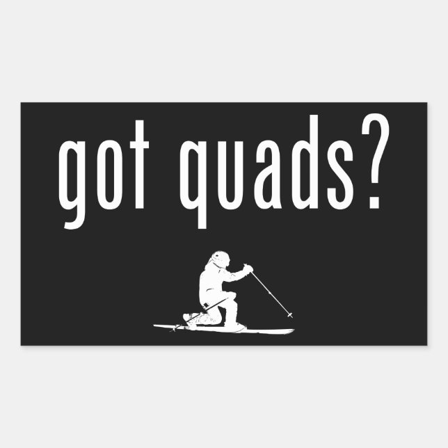Got Quads Telemark Skiing Rectangular Sticker (Front)