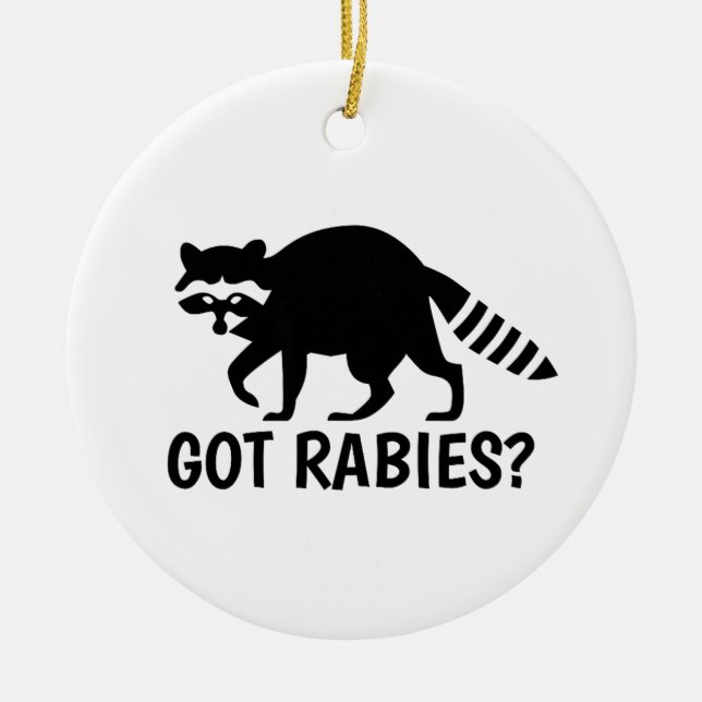Got Rabies Racoon Ceramic Tree Decoration (Front)