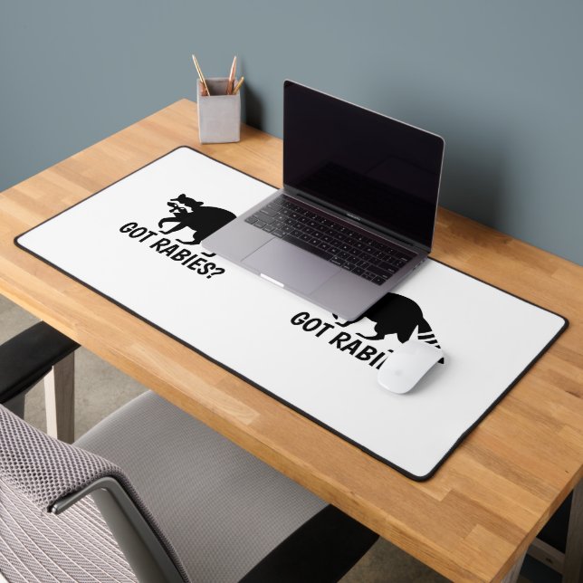 Got Rabies Racoon Desk Mat (Office 2)