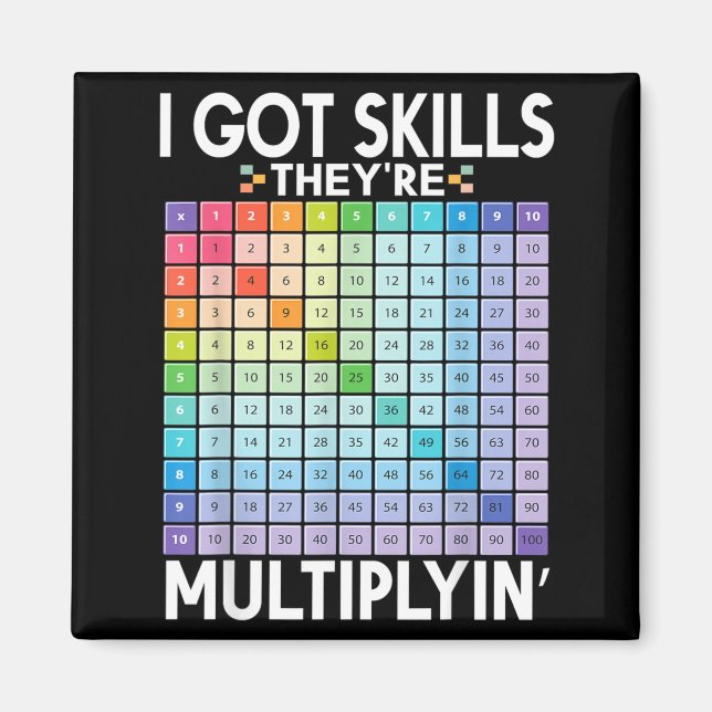 Got Skills Multiplying Funny Math Teacher Students Magnet (Front)