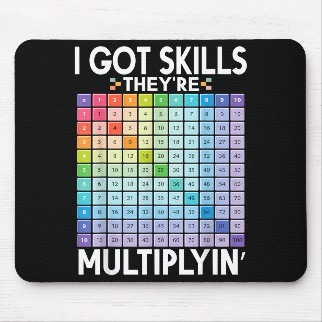 Got Skills Multiplying Funny Math Teacher Students Mouse Mat (Front)