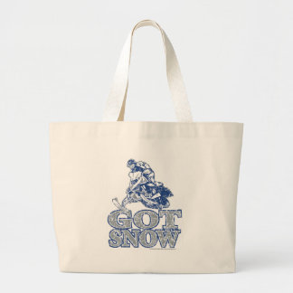 Got-Snow-Distressed-GreyBlu Large Tote Bag