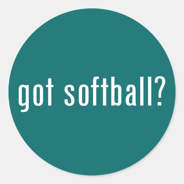 got softball? classic round sticker (Front)