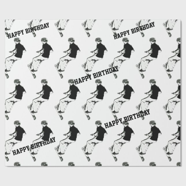 Got Some Air! - Stunt Scooter Trick Wrapping Paper (Flat)