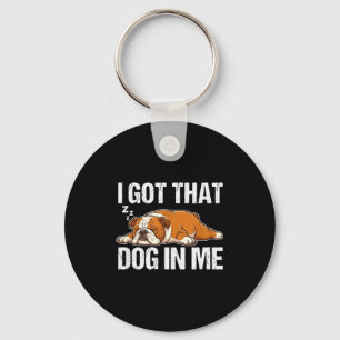 Got that dog in funny sleeping english bulldog key ring