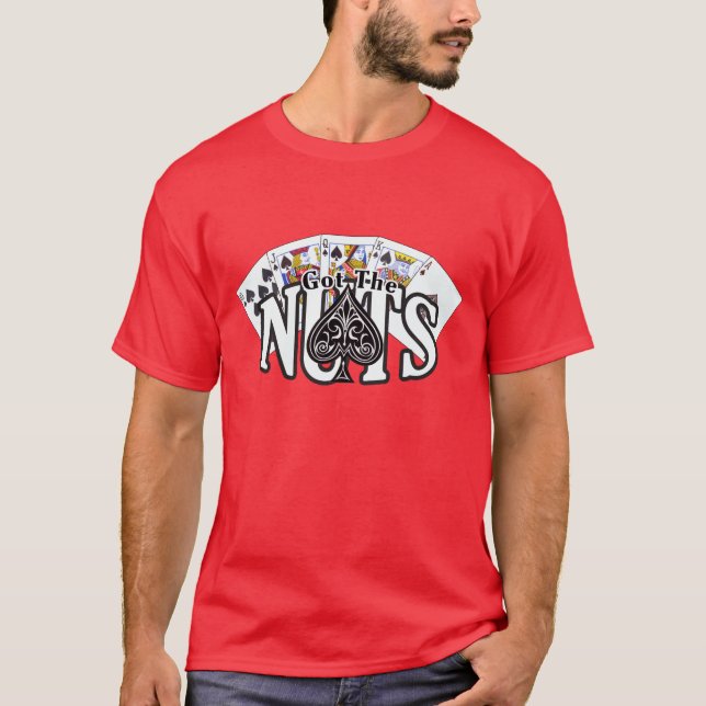 Got The Nuts -  Poker Shirt - Spades - DARK (Front)