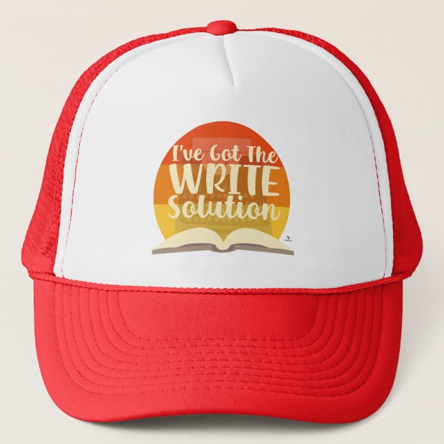 Got The Write Solution Funny Author Motto Trucker Hat (Front)