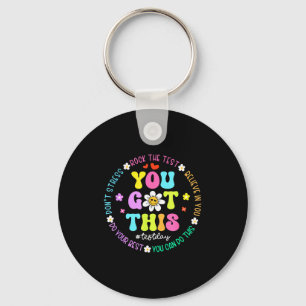 Got this don't stress rock the test test day key ring