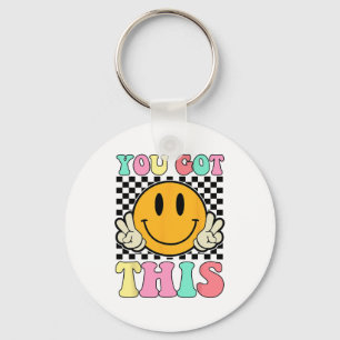 Got This Retro Smile Motivational Testing Day Teac Key Ring