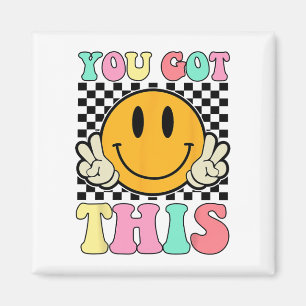 Got This Retro Smile Motivational Testing Day Teac Magnet