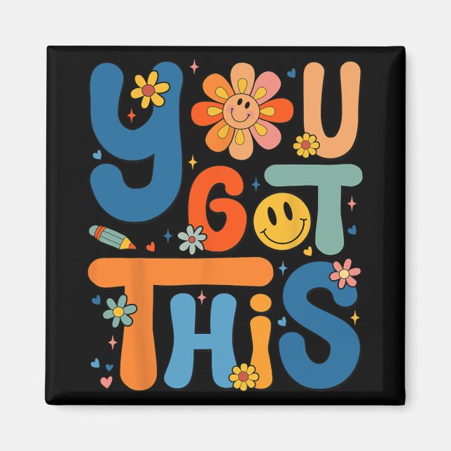 Got This Testing Day Groovy Motivational Teacher S Magnet (Front)