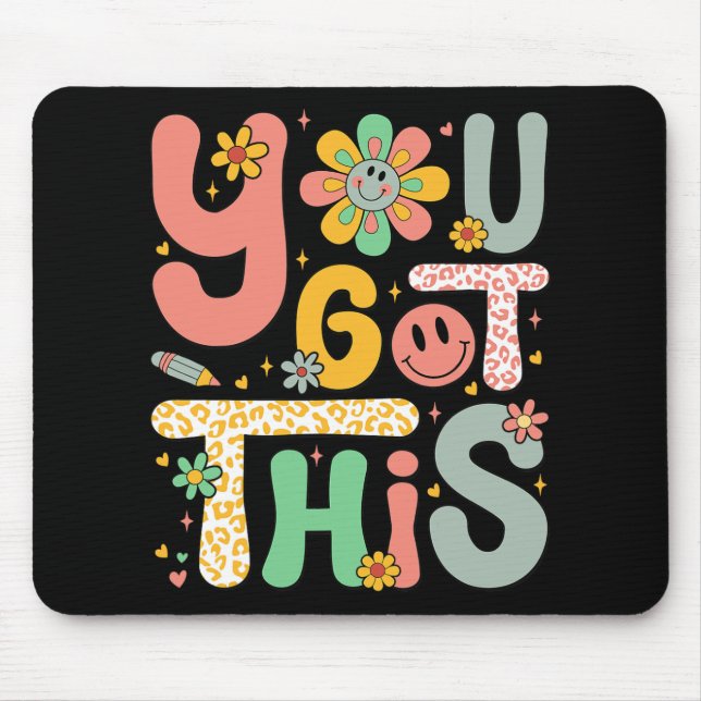 Got This Testing Day Groovy Motivational Teacher S Mouse Mat (Front)
