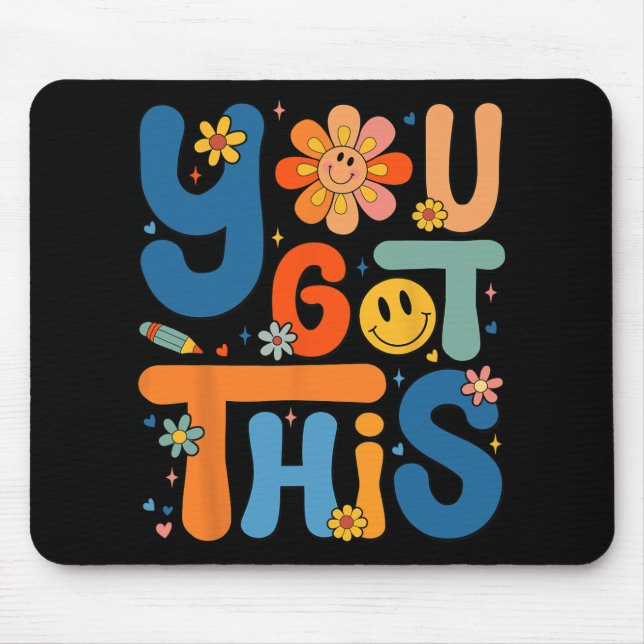 Got This Testing Day Groovy Motivational Teacher S Mouse Mat (Front)