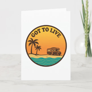Got To Live Retro Sunset Greeting Card