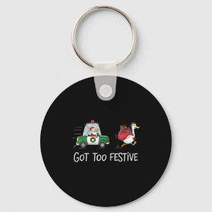 Got Too Festive Silly Goose Santa Christmas Lights Key Ring