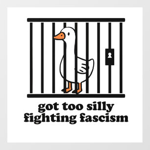 Got Too Silly Fighting Facism No King USA  Window Cling