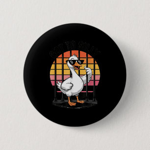 Got Too Silly Funny Goose Retro Sungles Jail Bird 6 Cm Round Badge