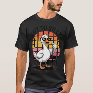 Got Too Silly Funny Goose Retro Sungles Jail Bird  T-Shirt