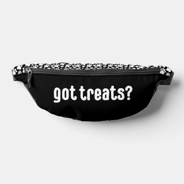 Got treats? Funny Dog Paw Fanny Pack - Black (Lay Down)