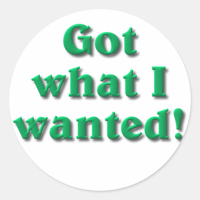 Got What I Wanted Classic Round Sticker (Front)