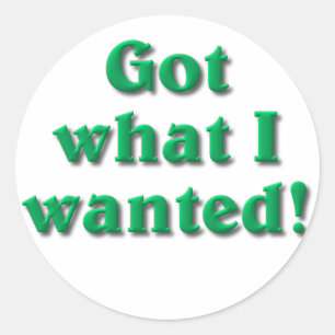 Got What I Wanted Classic Round Sticker
