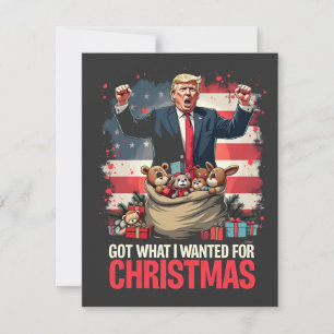 Got What I wanted For Christmas Trump Santa Invitation