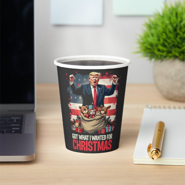Got What I wanted For Christmas Trump Santa  Paper Cups (Insitu)