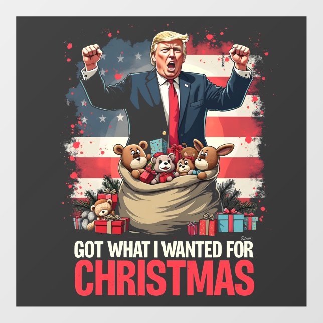 Got What I wanted For Christmas Trump Santa   Window Cling (Sheet)