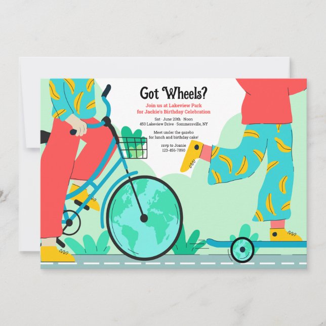 Got Wheels Invitation (Front)