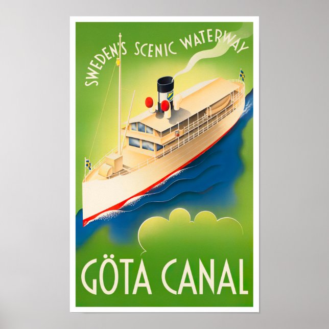 Gota canal Sweden vintage travel Poster (Front)