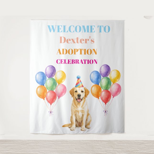 Gotcha day Adoption Party Labrador Dog Pet Tapestry (Front)