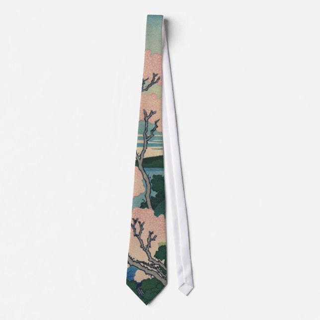 Goten-yama Hill Hokusai Japanese Fine Art Tie (Front)